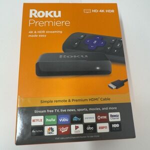 Roku Premiere HD/4K/HDR Streaming Siple Remote Premium HDMI  Cable